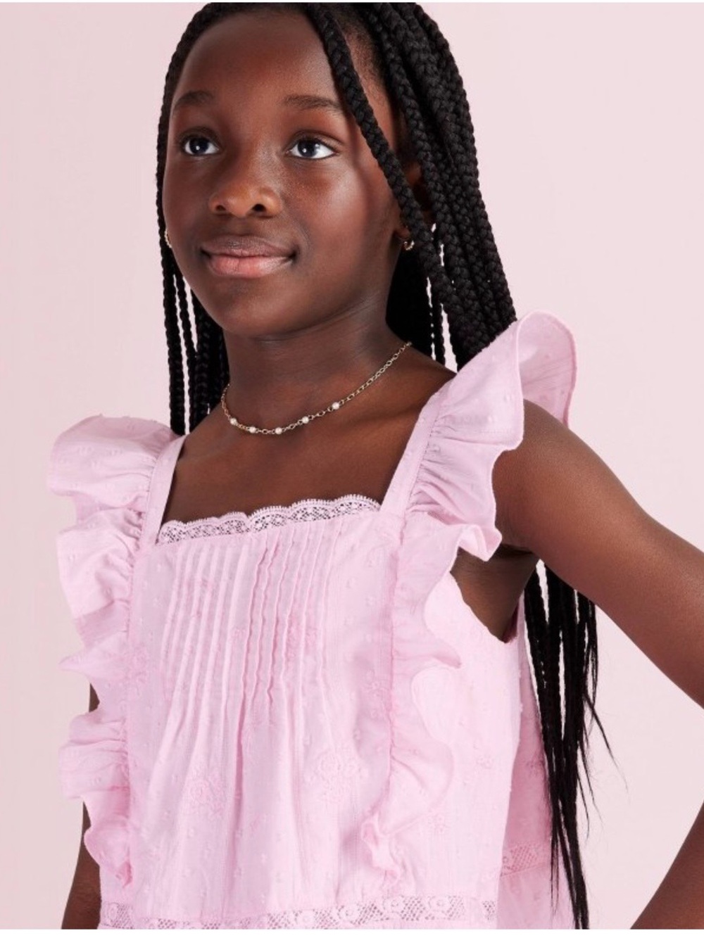 Pink Ruffle-Trim Sleeveless Top - Picture 4 of 5